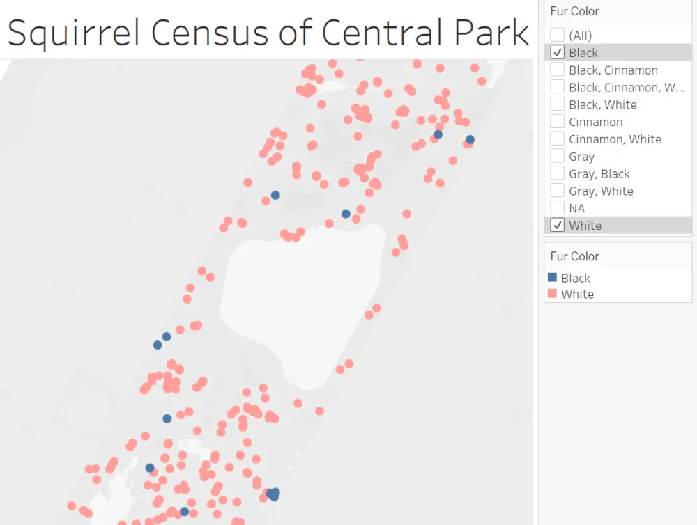 Squirrel census of Central Park: The white squirrels are winning.